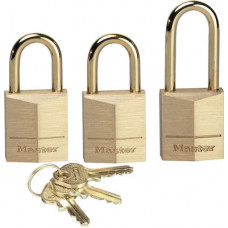 Master Lock 3115EURD Μπρούτζινο Λουκέτο Πέταλο με Κλειδί 15mm 3τμχ