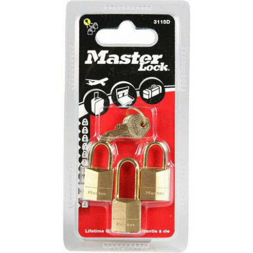 Master Lock 3115EURD Μπρούτζινο Λουκέτο Πέταλο με Κλειδί 15mm 3τμχ Master Lock 3115EURD Μπρούτζινο Λουκέτο Πέταλο με Κλειδί 15mm 3τμχ