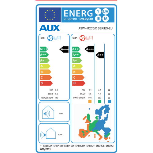 AUX C-Series ASW-H12C5A4 /CAR3DI-D0 Κλιματιστικό Inverter 12,000 BTU A+++/A+++ με WiFi AUX C-Series ASW-H12C5A4 /CAR3DI-D0 Κλιματιστικό Inverter 12,000 BTU A+++/A+++ με WiFi