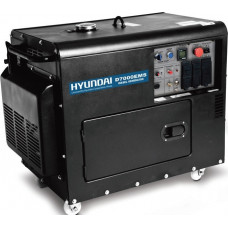 Hyundai D7000EMS Γεννήτρια Πετρελαίου με Μίζα και Ρόδες 7kVA