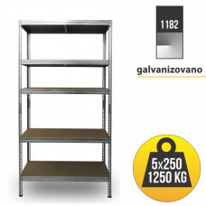 Μεταλλική Ραφιέρα 1.250kg FUTUR PLUS 1182 με 5 Ράφια MDF 213x120x45