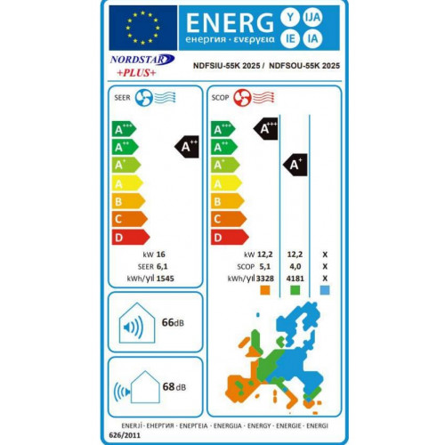 Επαγγελματικό Κλιματιστικό Inverter Ντουλάπα Nordstar NDFSIU-NDFSOU-55K 55.0000btu/h Wi-Fi Επαγγελματικό Κλιματιστικό Inverter Ντουλάπα Nordstar NDFSIU-NDFSOU-55K 55.0000btu/h Wi-Fi