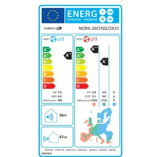 Nordstar TN-X NORX-26CHSD/ZA31 Κλιματιστικό Τοίχου Inverter 24.000 BTU/h WiFi Standard A++/+++ Nordstar TN-X NORX-26CHSD/ZA31 Κλιματιστικό Τοίχου Inverter 24.000 BTU/h WiFi Standard A++/+++