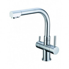 Μπαταρία Κουζίνας Τρίοδη Πάγκου Ασημί FAUCET CLASSIC 