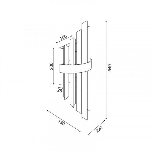 ^ΕΠΙΤΟΙΧΟ Φ/Σ 2XE14 ΚΡΥΣΤΑΛΛΟ + ΧΡΥΣΟ ΜΕΤ/ΚΟ 22X13X54CM EMPIRE ^ΕΠΙΤΟΙΧΟ Φ/Σ 2XE14 ΚΡΥΣΤΑΛΛΟ + ΧΡΥΣΟ ΜΕΤ/ΚΟ 22X13X54CM EMPIRE