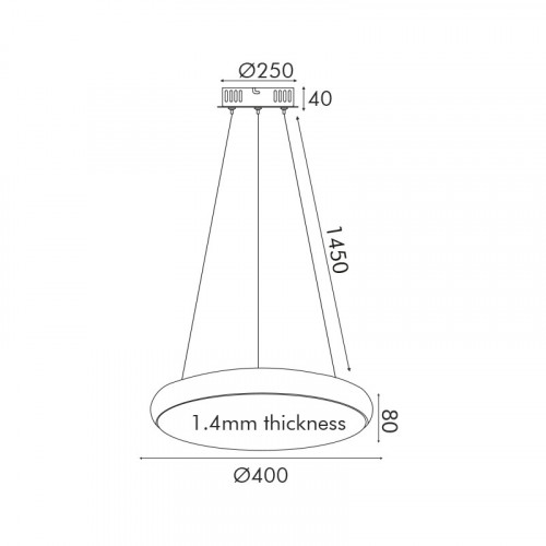 ΚΡΕΜΑΣΤΟ Φ/Σ LED 32W 2560LM ΜΑΥΡΟ ΜΕΤ/ΚΟ D40XH8CM KALLISTA ΚΡΕΜΑΣΤΟ Φ/Σ LED 32W 2560LM ΜΑΥΡΟ ΜΕΤ/ΚΟ D40XH8CM KALLISTA