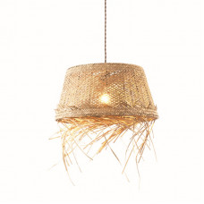 ^ΚΡΕΜΑΣΤΟ Φ/Σ 1xE27 ANDROS GRASS RATTAN Φ40Χ120CM