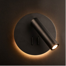 ΕΠΙΤΟΙΧΟ Φ/Σ LED 3+4W 3000K 280LM ΜΑΥΡΟ ΜΕΤΑΛΛΙΚΟ D13,5X7CM ZEUS