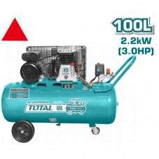 TOTAL TC1301006 Τροχήλατος Αεροσυμπιεστής Λαδιού με Ιμάντα 100Lt 2.200Watt - 3 ΑΤΟΚΕΣ ΔΟΣΕΙΣ