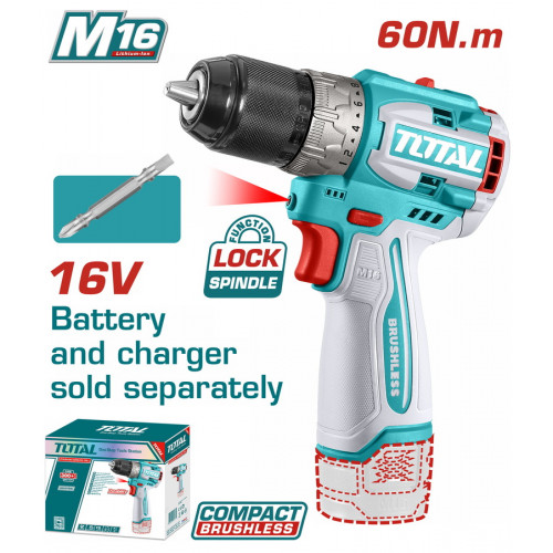 TOTAL ΕΠΑΓΓ. ΔΡΑΠ/ΒΙΔΟ ΜΠΑΤ. Li-ion 16V / 60Nm ΧΩΡΙΣ ΜΠΑΤΑΡΙΑ & ΦΟΡΤΙΣΤΗ (TDLI16681) TOTAL ΕΠΑΓΓ. ΔΡΑΠ/ΒΙΔΟ ΜΠΑΤ. Li-ion 16V / 60Nm ΧΩΡΙΣ ΜΠΑΤΑΡΙΑ & ΦΟΡΤΙΣΤΗ (TDLI16681)