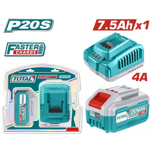 TOTAL ΕΠΑΓΓ. ΣΕΤ 1τεμ ΜΠΑΤ TFBLI2075 Li-ion 20V/7.5Ah + 1τεμ ΤΑΧΥΦΟΡΤΙΣΤΗΣ TFCLI20411E (TFBCPK1417E) TOTAL ΕΠΑΓΓ. ΣΕΤ 1τεμ ΜΠΑΤ TFBLI2075 Li-ion 20V/7.5Ah + 1τεμ ΤΑΧΥΦΟΡΤΙΣΤΗΣ TFCLI20411E (TFBCPK1417E)