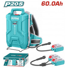 TOTAL ΕΠΑΓΓ. ΤΡΟΦΟΔΟΤΙΚΟ ΠΛΑΤΗΣ ΜΠΑΤΑΡΙΑΣ Li-ion 20V/20V+20V / 60Ah / 30Ah (1080Wh) (TFBLI241110)
