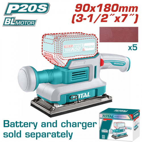 TOTAL ΕΠΑΓΓ. ΠΑΛΜΙΚΟ ΤΡΙΒΕΙΟ ΜΠΑΤ. Li-ion 20V / 90X180mm ΧΩΡΙΣ ΜΠΑΤΑΡΙΑ & ΦΟΡΤΙΣΤΗ (TFSLI2031) TOTAL ΕΠΑΓΓ. ΠΑΛΜΙΚΟ ΤΡΙΒΕΙΟ ΜΠΑΤ. Li-ion 20V / 90X180mm ΧΩΡΙΣ ΜΠΑΤΑΡΙΑ & ΦΟΡΤΙΣΤΗ (TFSLI2031)
