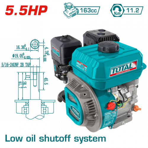 TOTAL ΕΠΑΓΓ. ΚΙΝΗΤΗΡΑΣ ΒΕΝΖΙΝΗΣ 163cc - 5.5HP ΣΦΗΝΑ (TGEN16811) TOTAL ΕΠΑΓΓ. ΚΙΝΗΤΗΡΑΣ ΒΕΝΖΙΝΗΣ 163cc - 5.5HP ΣΦΗΝΑ (TGEN16811)