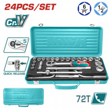 TOTAL THT141253 Σετ Κασετίνα με Καρυδάκια 1/2'' 24 τεμάχια