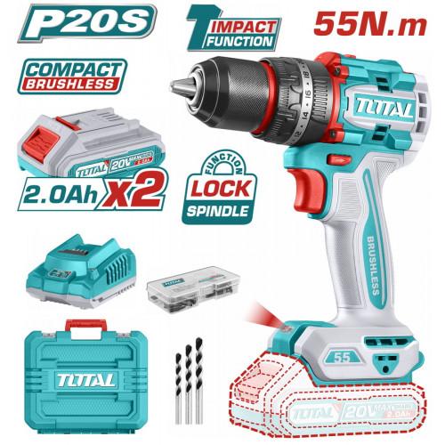 TOTAL ΕΠΑΓΓ. ΔΡΑΠ/ΒΙΔΟ ΚΡΟΥΣΤΙΚΟ ΜΠΑΤ. Li-ion 20V / 2Ah / 55Nm / 2 ΜΠΑΤ BL Motor (TIDLI20558E) TOTAL ΕΠΑΓΓ. ΔΡΑΠ/ΒΙΔΟ ΚΡΟΥΣΤΙΚΟ ΜΠΑΤ. Li-ion 20V / 2Ah / 55Nm / 2 ΜΠΑΤ BL Motor (TIDLI20558E)