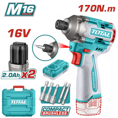 TOTAL ΕΠΑΓΓ. ΠΑΛΜΙΚΟ ΚΑΤΣΑΒΙΔΙ ΜΠΑΤ. Li-ion 16V / 2Ah / 170Nm / 2 ΜΠΑΤ (TIRLI16178E) TOTAL ΕΠΑΓΓ. ΠΑΛΜΙΚΟ ΚΑΤΣΑΒΙΔΙ ΜΠΑΤ. Li-ion 16V / 2Ah / 170Nm / 2 ΜΠΑΤ (TIRLI16178E)