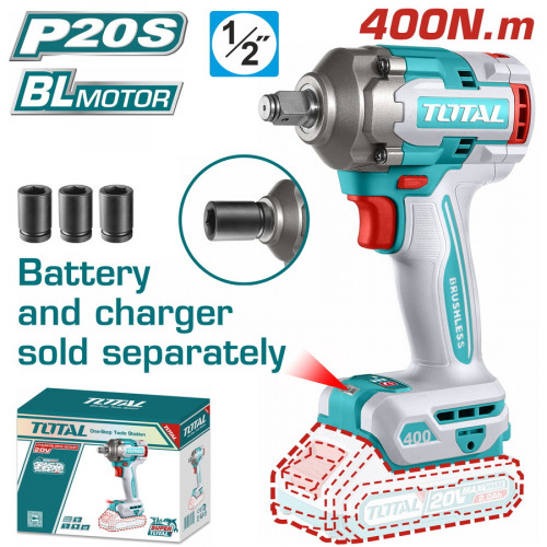 TOTAL ΕΠΑΓΓ. ΜΠΟΥΛΟΝΟΚΛΕΙΔΟ ΜΠΑΤ. Li-ion 20V / 400Nm ΧΩΡΙΣ ΜΠΑΤΑΡΙΑ & ΦΟΡΤΙΣΤΗ (TIWLI20401) TOTAL ΕΠΑΓΓ. ΜΠΟΥΛΟΝΟΚΛΕΙΔΟ ΜΠΑΤ. Li-ion 20V / 400Nm ΧΩΡΙΣ ΜΠΑΤΑΡΙΑ & ΦΟΡΤΙΣΤΗ (TIWLI20401)