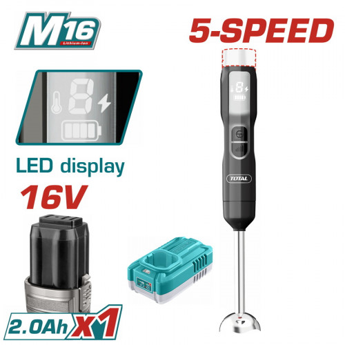 TOTAL ΜΠΛΕΝΤΕΡ ΧΕΙΡΟΣ ΜΠΑΤ. Li-ion 16V / 2Ah / 1 ΜΠΑΤ (TJB048K) TOTAL ΜΠΛΕΝΤΕΡ ΧΕΙΡΟΣ ΜΠΑΤ. Li-ion 16V / 2Ah / 1 ΜΠΑΤ (TJB048K)