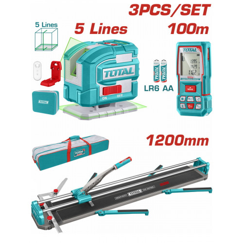 TOTAL ΕΠΑΓΓ. ΣΕΤ ΚΟΦΤΗΣ ΠΛΑΚΙΔΙΩΝ 120cm + ΑΛΦΑΔΙ LASER 35m + ΜΕΤΡΗΤΗΣ ΑΠΟΣ. 100m (TOS250911) TOTAL ΕΠΑΓΓ. ΣΕΤ ΚΟΦΤΗΣ ΠΛΑΚΙΔΙΩΝ 120cm + ΑΛΦΑΔΙ LASER 35m + ΜΕΤΡΗΤΗΣ ΑΠΟΣ. 100m (TOS250911)