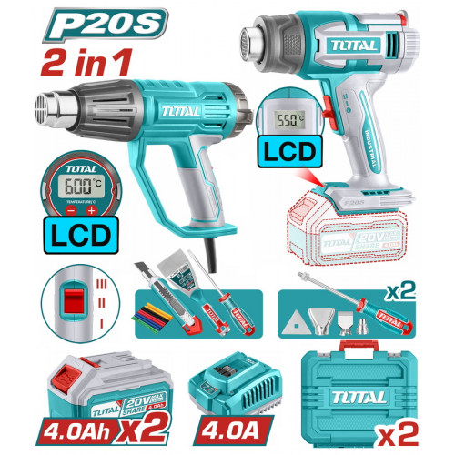 TOTAL ΕΠΑΓΓ. ΣΕΤ ΠΙΣΤΟΛΙΑ ΘΕΡΜΟΥ ΑΕΡΑ ΜΠΑΤ. Li-ion 20V (TOSLI241188E) TOTAL ΕΠΑΓΓ. ΣΕΤ ΠΙΣΤΟΛΙΑ ΘΕΡΜΟΥ ΑΕΡΑ ΜΠΑΤ. Li-ion 20V (TOSLI241188E)
