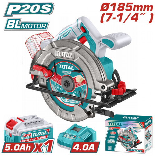 TOTAL ΣΕΤ ΕΠΑΓΓ. ΔΙΣΚΟΠΡΙΟΝΟ ΜΠΑΤ. Φ-185mm Li-ion 20V / 5Ah / 1 ΜΠΑΤ BL Motor (TSLI18513E) TOTAL ΣΕΤ ΕΠΑΓΓ. ΔΙΣΚΟΠΡΙΟΝΟ ΜΠΑΤ. Φ-185mm Li-ion 20V / 5Ah / 1 ΜΠΑΤ BL Motor (TSLI18513E)