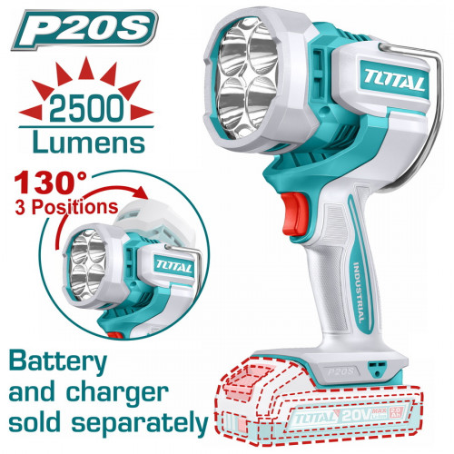 TOTAL ΕΠΑΓΓ. ΠΡΟΒΟΛΕΑΣ LED ΜΠΑΤ. Li-ion 20V / 22.5W / 2.500 Lumens ΧΩΡΙΣ ΜΠΑT & ΦΟΡΤΙΣΤΗ (TWLI20885) TOTAL ΕΠΑΓΓ. ΠΡΟΒΟΛΕΑΣ LED ΜΠΑΤ. Li-ion 20V / 22.5W / 2.500 Lumens ΧΩΡΙΣ ΜΠΑT & ΦΟΡΤΙΣΤΗ (TWLI20885)