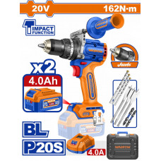 WADFOW ΔΡΑΠ/ΒΙΔΟ ΚΡΟΥΣΤΙΚΟ ΜΠΑΤ. Li-ion 20V / 162Nm / 4Ah / 2 ΜΠΑΤ BL Motor (WCDP16281E)