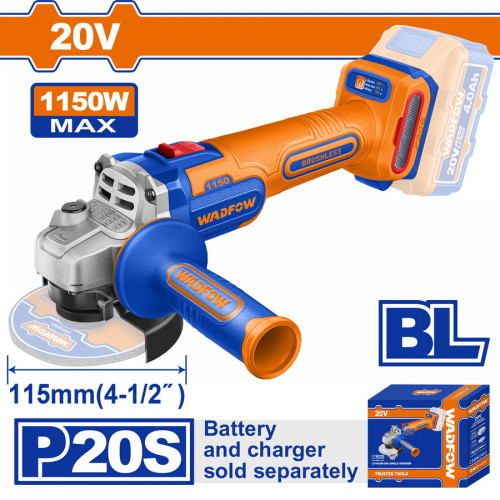 WADFOW ΓΩΝΙΑΚΟΣ ΤΡΟΧΟΣ 115mm ΜΠΑΤ. Li-ion 20V ΧΩΡΙΣ ΜΠΑΤΑΡΙΑ & ΦΟΡΤΙΣΤΗ (WLAPB520) WADFOW ΓΩΝΙΑΚΟΣ ΤΡΟΧΟΣ 115mm ΜΠΑΤ. Li-ion 20V ΧΩΡΙΣ ΜΠΑΤΑΡΙΑ & ΦΟΡΤΙΣΤΗ (WLAPB520)