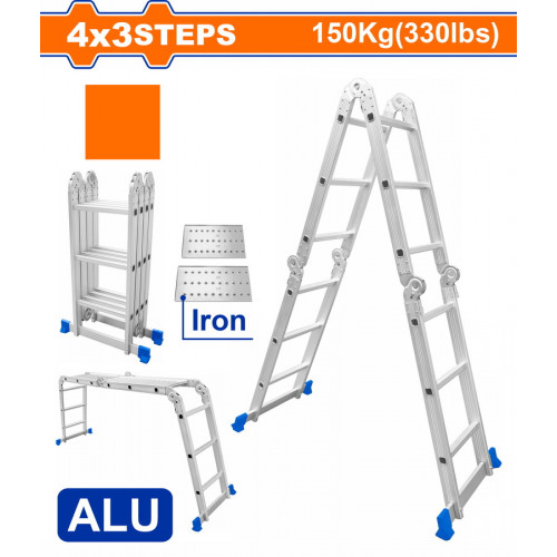 WADFOW ΠΟΛΥΜΟΡΦΙΚΗ ΣΚΑΛΑ ΑΛΟΥΜ. 4X3 ΣΚΑΛΟΠΑΤΙΑ (WLD7H43) WADFOW ΠΟΛΥΜΟΡΦΙΚΗ ΣΚΑΛΑ ΑΛΟΥΜ. 4X3 ΣΚΑΛΟΠΑΤΙΑ (WLD7H43)