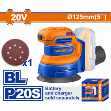 WADFOW ΕΚΚΕΝΤΡΟ ΤΡΙΒΕΙΟ 125mm ΜΠΑΤ. Li-ion 20V ΧΩΡΙΣ ΜΠΑΤΑΡΙΑ & ΦΟΡΤΙΣΤΗ (WRAP5030)