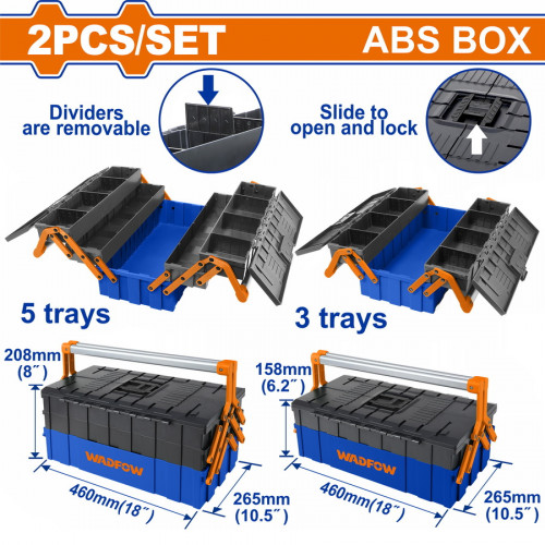 WADFOW ΣΕΤ ΕΡΓΑΛΕΙΟΘΗΚΕΣ ΠΛΑΣΤΙΚΕΣ 2ΤΕΜ (WTB4308) WADFOW ΣΕΤ ΕΡΓΑΛΕΙΟΘΗΚΕΣ ΠΛΑΣΤΙΚΕΣ 2ΤΕΜ (WTB4308)