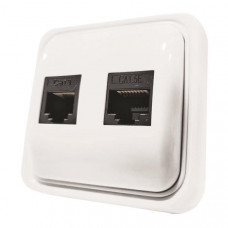 ΠΡΙΖΑ ΜΙΝΙ ΤΗΛΕΦΩΝΟΥ ΔΙΠΛΗ RJ11 & RJ45 ΛΕΥΚΗ IP20 | 147-16247