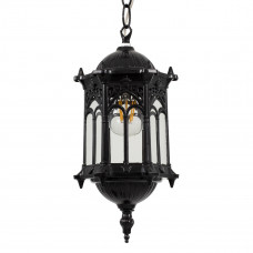 GLOBOSTAR® DARCY 00655 Vintage Κρεμαστό Φωτιστικό Οροφής με Ντουί 1 x E27 AC 220-240V IP20 - Μαύρο - Μ15.5 x Π15.5 x Υ32.5cm