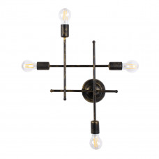 GLOBOSTAR® PIPING 00663 Vintage Φωτιστικό Τοίχου - Απλίκα με Ντουί 4 x E27 AC 220-240V IP20 - Μπρούτζινο - Μ40 x Π9 x Υ52cm