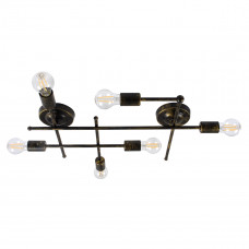 GLOBOSTAR® PIPING 00666 Vintage Φωτιστικό Τοίχου - Απλίκα με Ντουί 6 x E27 AC 220-240V IP20 - Μπρούτζινο - Μ66 x Π9.5 x Υ49cm