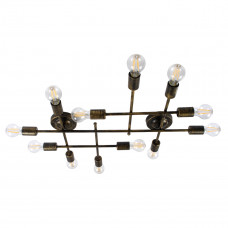 GLOBOSTAR® PIPING 00669 Vintage Φωτιστικό Τοίχου - Απλίκα με Ντουί 12 x E27 AC 220-240V IP20 - Μπρούτζινο - Μ78.5 x Π9.5 x Υ64cm