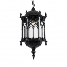 GLOBOSTAR® DARCY 00672 Vintage Κρεμαστό Φωτιστικό Οροφής με Ντουί 1 x E27 AC 220-240V IP20 - Μαύρο & Διάφανο - Μ35 x Π35 x Υ61cm