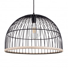 GLOBOSTAR® NEVIS 00681 Μοντέρνο Κρεμαστό Φωτιστικό Οροφής με Ντουί 1 x E27 AC 220-240V IP20 - Μαύρο & Μπεζ - Μ49 x Π49 x Υ34.5cm