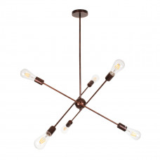 GLOBOSTAR® ZANE 00785 Μοντέρνο Φωτιστικό Οροφής με Ντουί 6 x E27 AC 220-240V IP20 - Χάλκινο - Μ70 x Π70 x Υ100cm