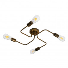GLOBOSTAR® LIBERTA 00839 Μοντέρνο Φωτιστικό Οροφής με Ντουί 4 x E27 AC 220-240V IP20 - Χάλκινο - Μ44.5 x Π44.5 x Υ12cm