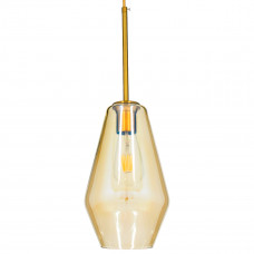GLOBOSTAR® AMARIS 00871 Μοντέρνο Κρεμαστό Φωτιστικό Οροφής με Ντουί 1 x E27 AC 220-240V IP20 - Χρυσό Πλατίνα & Μελί - Μ17 x Π17 x Υ30cm