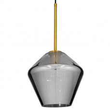 GLOBOSTAR® AMARIS 00872 Μοντέρνο Κρεμαστό Φωτιστικό Οροφής με Ντουί 1 x E27 AC 220-240V IP20 - Χρυσό Πλατίνα & Μαύρο Φιμέ - Μ22 x Π22 x Y22cm