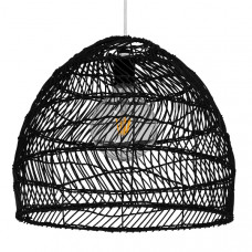 GLOBOSTAR® MALIBU 00969 Boho Κρεμαστό Φωτιστικό Οροφής με Ντουί 1 x E27 AC 220-240V IP20 - Μαύρο - Μ40 x Π40 x Υ35cm