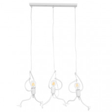 GLOBOSTAR® LITTLE MAN 00981 Μοντέρνο Κρεμαστό Φωτιστικό Οροφής με Ντουί 3 x E27 AC 220-240V IP20 - Λευκό - Μ70 x Π10 x Υ105cm