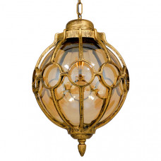 GLOBOSTAR® ETOILE 00987 Vintage Κρεμαστό Φωτιστικό Οροφής με Ντουί 1 x E27 AC 220-240V IP20 - Μπρούτζινο Εφέ Σκουριάς & Μελί - Μ28 x Π28 x Y38cm
