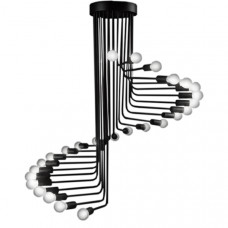 GLOBOSTAR® STAIRS 01024 Μοντέρνο Φωτιστικό Οροφής με Ντουί 26 x E27 AC 220-240V IP20 - Μαύρο - Μ80 x Π80 x Υ95cm