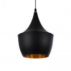GLOBOSTAR® SHANGHAI 01025-A Μοντέρνο Κρεμαστό Φωτιστικό Οροφής με Ντουί 1 x E27 AC 220-240V IP20 - Μαύρο & Χρυσό - Μ24 x Π24 x Υ30cm