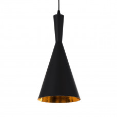GLOBOSTAR® SHANGHAI 01025-C Μοντέρνο Κρεμαστό Φωτιστικό Οροφής με Ντουί 1 x E27 AC 220-240V IP20 - Μαύρο & Χρυσό - Μ19 x Π19 x Υ38cm