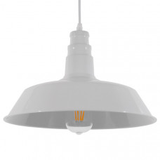 GLOBOSTAR® RAY 01043 Vintage Κρεμαστό Φωτιστικό Οροφής με Ντουί 1 x E27 AC 220-240V IP20 - Λευκό - Μ36 x Π36 x Υ25cm